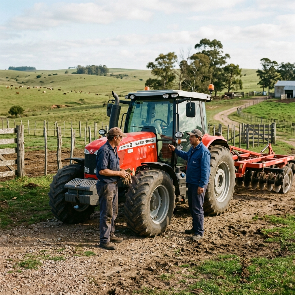Alquiler de maquinaria agrícola y tractores en el campo de Uruguay